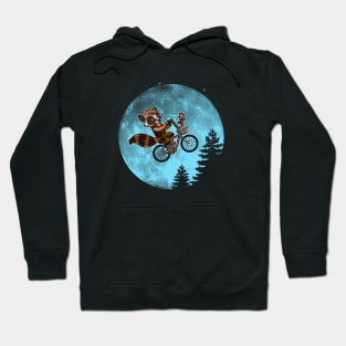 Cute Alien Superhero Raccoon 80's Sci-fi Movie Parody Hoodie